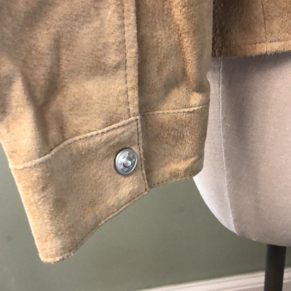 Suede Jacket Beige Brown Southwestern Cervelle Leather Sz Large - Picture 6 of 11